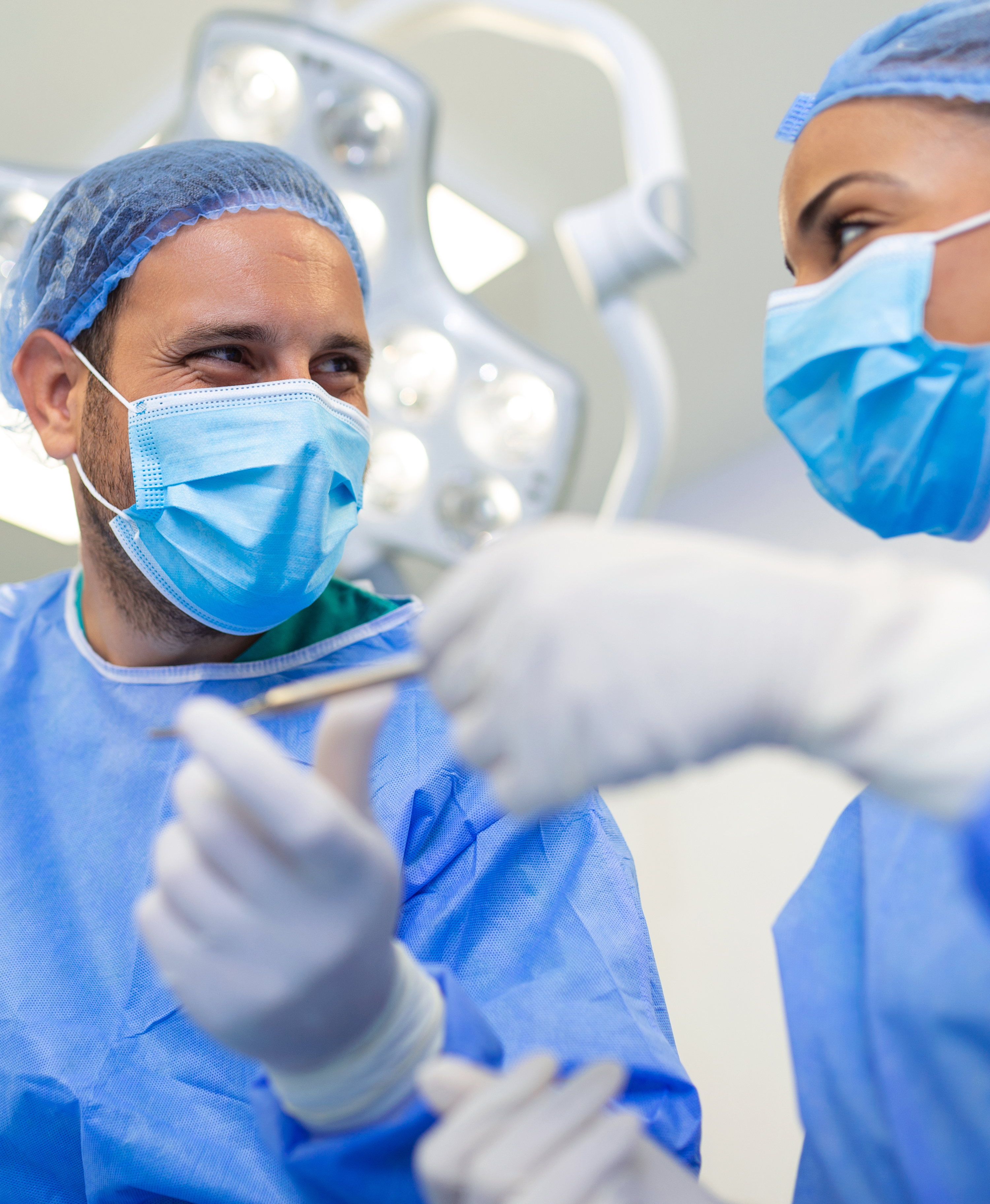 Medical professionals in surgical masks